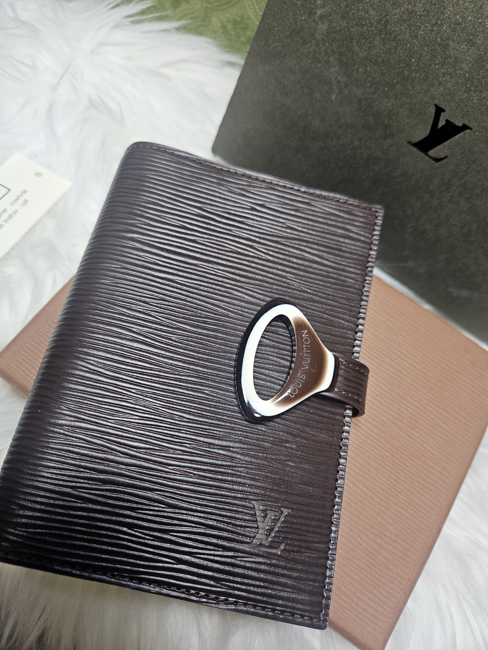 Louis Vuitton PM Agenda Dark Brown Epi Moka With Box & Inserts